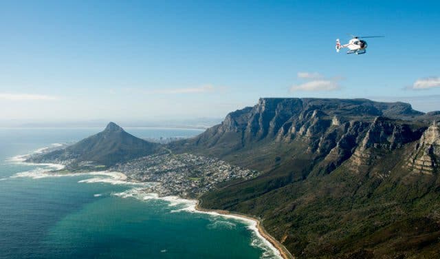 Hubschrauberflug über Kapstadt Orientierung